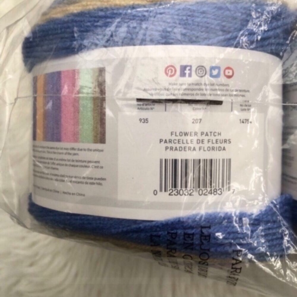 NWT Lion Brand Cupcake Yarn Skeins Flower Patch - Picture 7 of 7